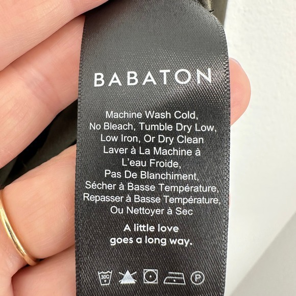 Babaton Women's Tunic Top Olive Green 3/4 Sleeve Round Neck Casual Relaxed - Picture 4 of 7